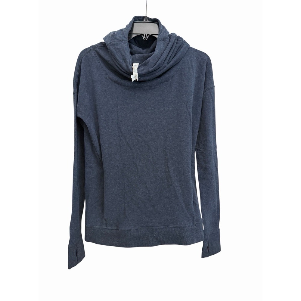 Lululemon Stress Less Scuba Hoodie Women's Sz 6 Blue Cowl Neck Sweatshirt #Z2-1